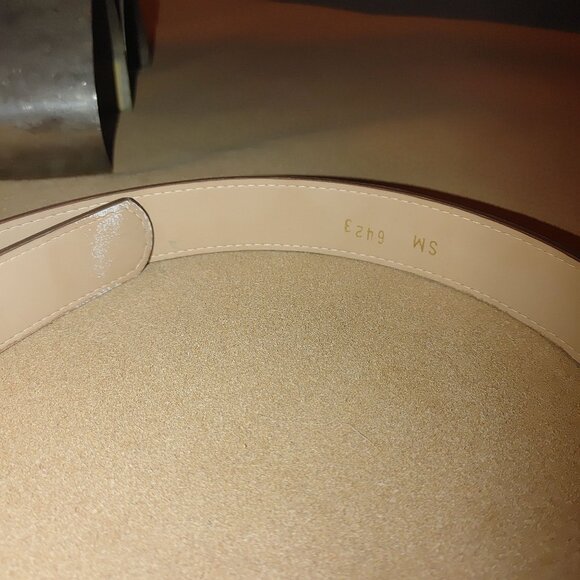 Leather Brown Belt Size 30 Conchos Intricate Silvertone Buckle Canada Vintage - Picture 5 of 6